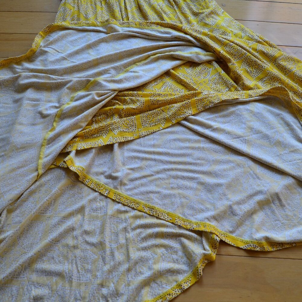 Maeve Yellow Patterned High-Low Dress - Picture 6 of 12